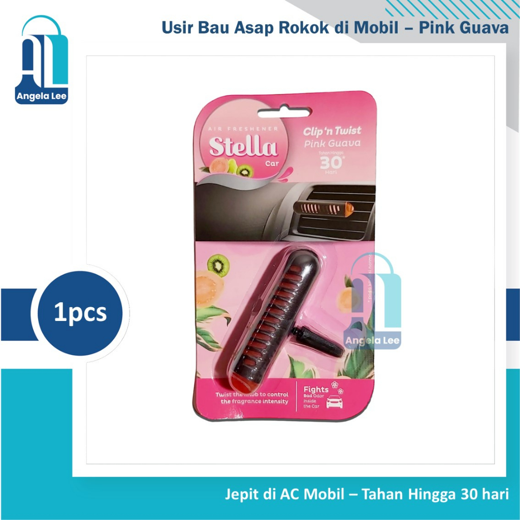 Stella Car Clip n Twist parfum mobil usir bau asap rokok bau tak sedap tahan hingga 30 hari