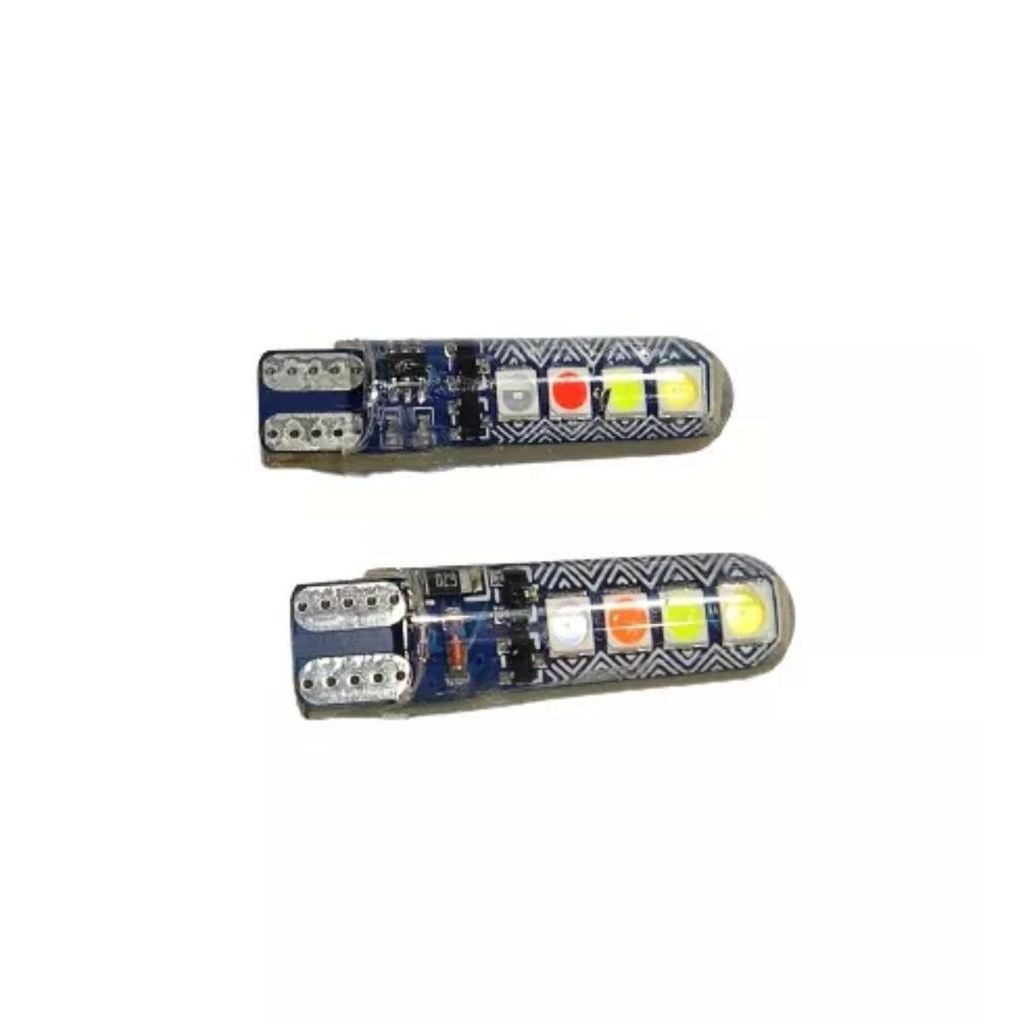 LED T10 4 WARNA RUNNING 8 RGB SENJA SEIN SEN STROBOW FLASH FLASHING JELLY-T10 4 WARNA