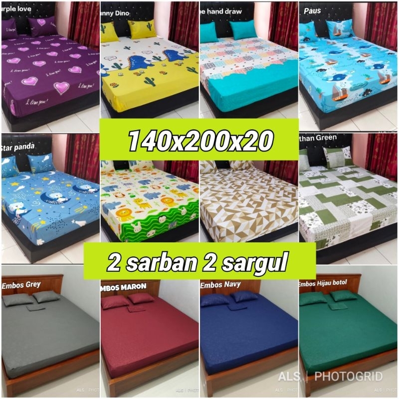 Sprei homemade  ukuran 140x200 (2 sarban &amp; 2 sargul)