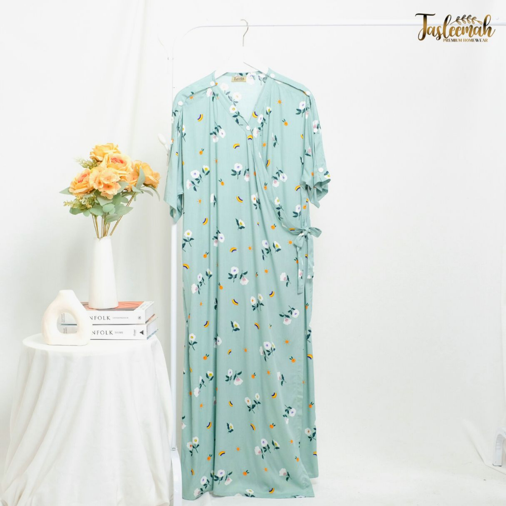 [BAJU INFUS &amp; MELAHIRKAN ] Kimono Dress Rayon Premium/ Cey Airflow Crinkle Lengan Pendek | Baju Hamil Menyusui | Baju Melahirkan | Baju Pasien | Katun Rayon Premium