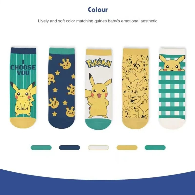 Kaos Kaki Anak Pokemon 1 Set Isi 5 Shocks