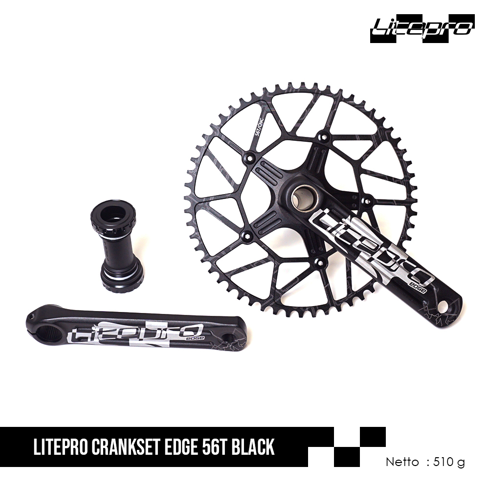 Litepro Crankset Edge 58T Black