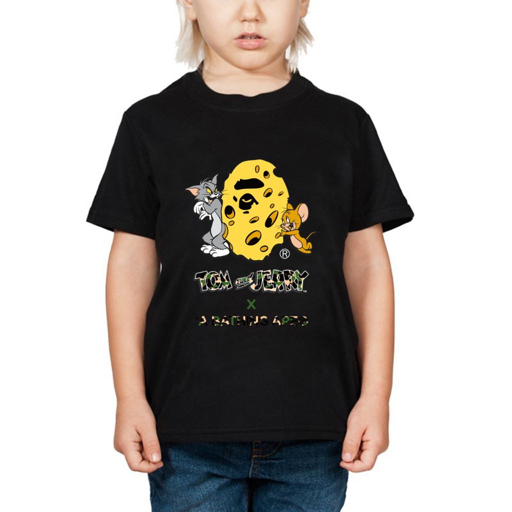 KAOS ANAK BAPE CHEESE TOM & JERRY / KAOS ANAK TOM & JERRY / KAOS ANAK BAPE