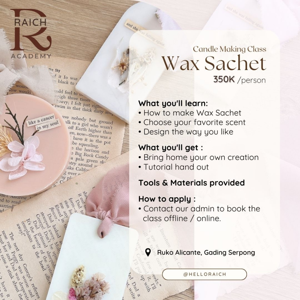 Scented Candle Making Class - Wax Sachet Candle | Workshop Membuat Lilin