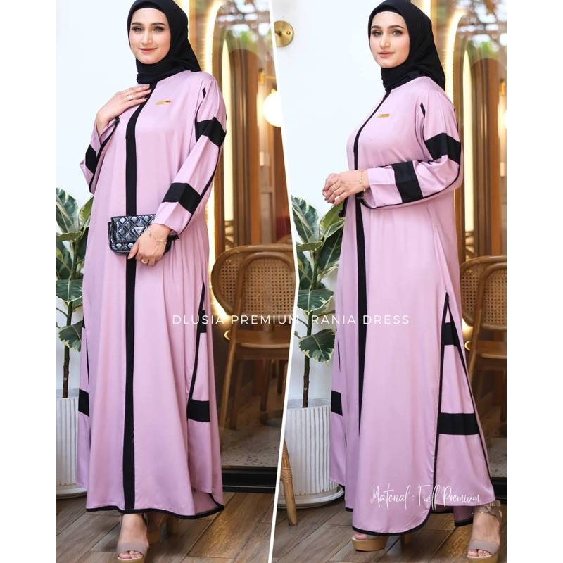 Daster Arab Dlusia RANIA Maxi Dress Gamis Syar'i Premium Twill Big Size