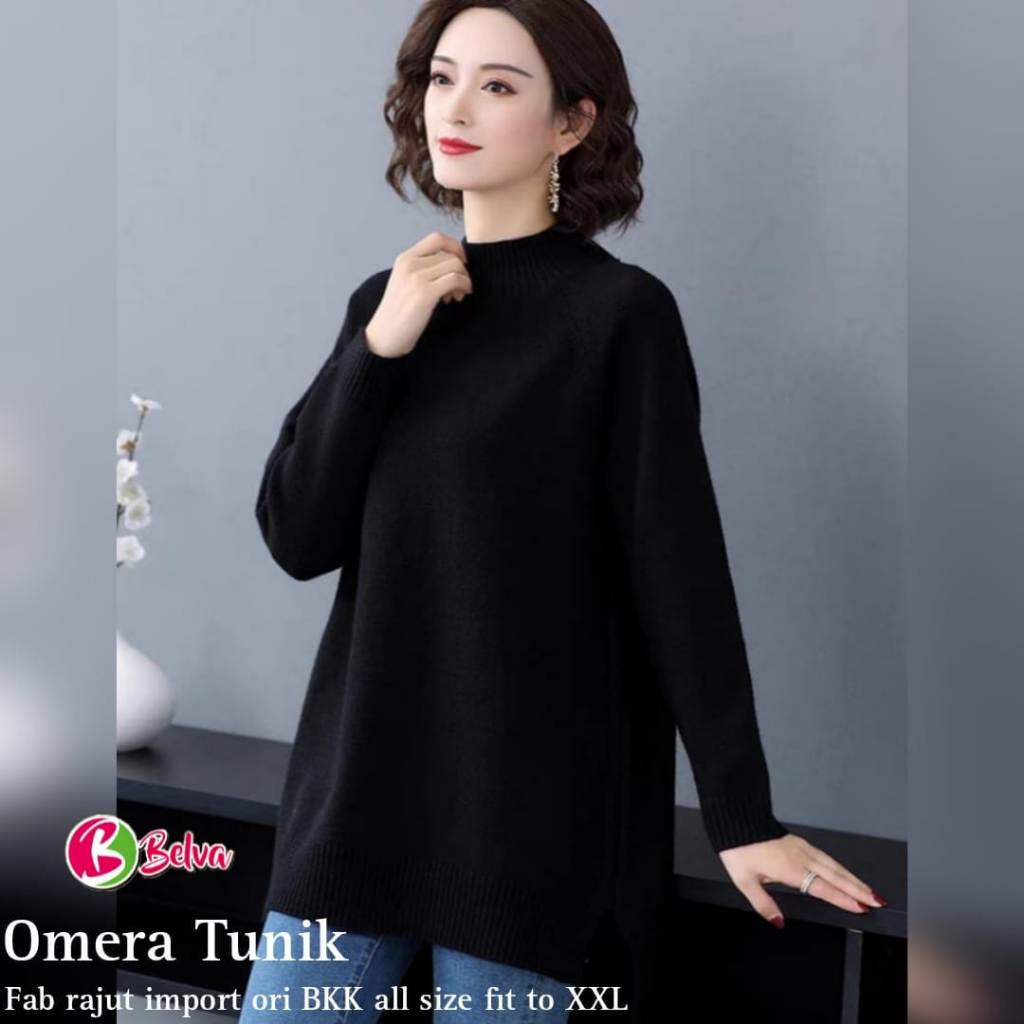 OMERA PUPPY  TUNIK / 18.7 / BAHAN RAJUT PREMIUM / BLOUSE ALLSIZE FIT TO XXL / BELVA