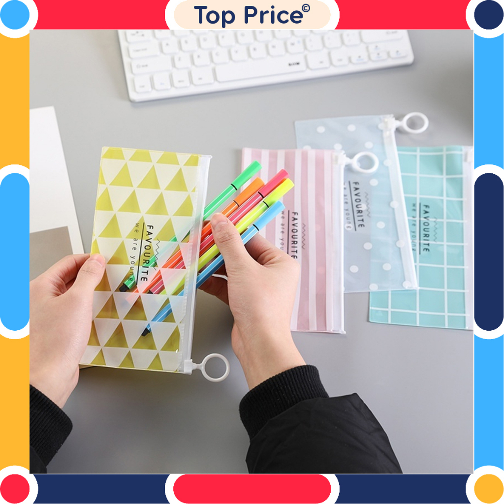 Tempat Pensil Ziplock Karakter Transparan Love Tempat Kosmetik Zip COD STY36