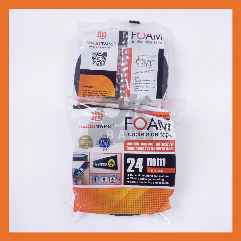 

NACHI DOUBLE TAPE FOAM 24 mm Isolasi Busa Lakban Plakban Selotip ATK