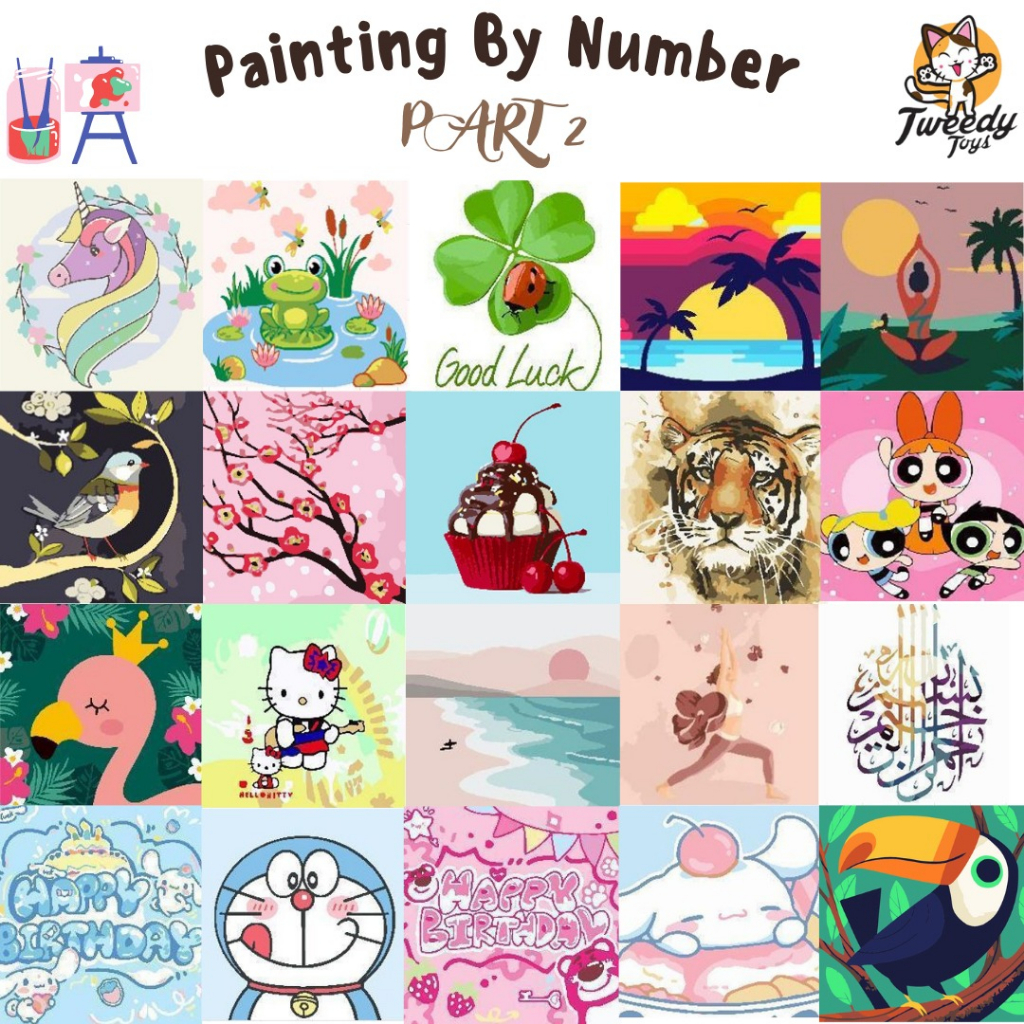 TweedyToys - Paint By Number Children Canvas Painting / Set Kanvas Lukis Anak / Part 2