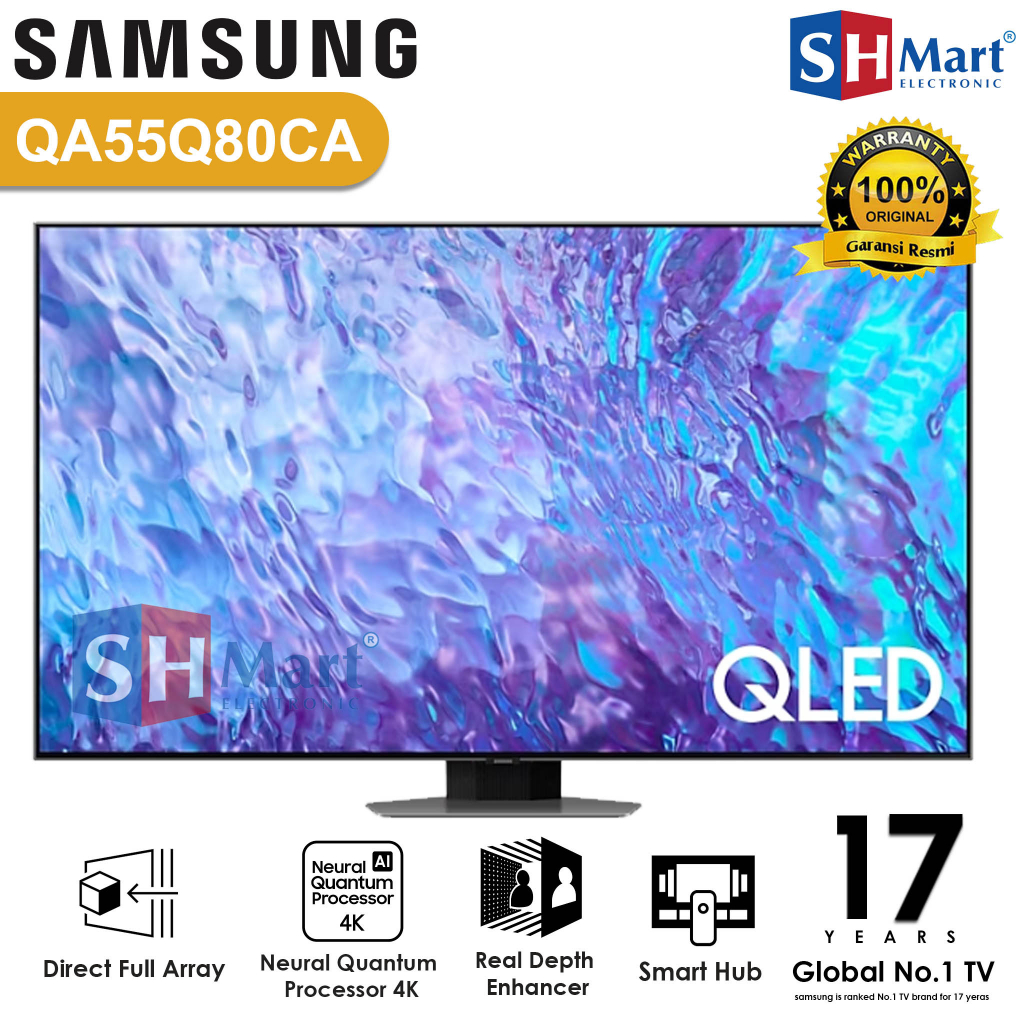 QLED SAMSUNG SMART TV 55 INCH 55Q80C UHD 4K QA55Q80CAKXXD NEW 2023 GARANSI RESMI