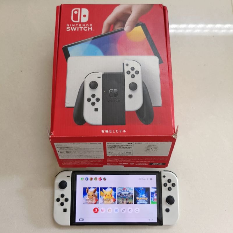 Nintendo Switch OLED Model Version White Putih Preloved Fullset + Games