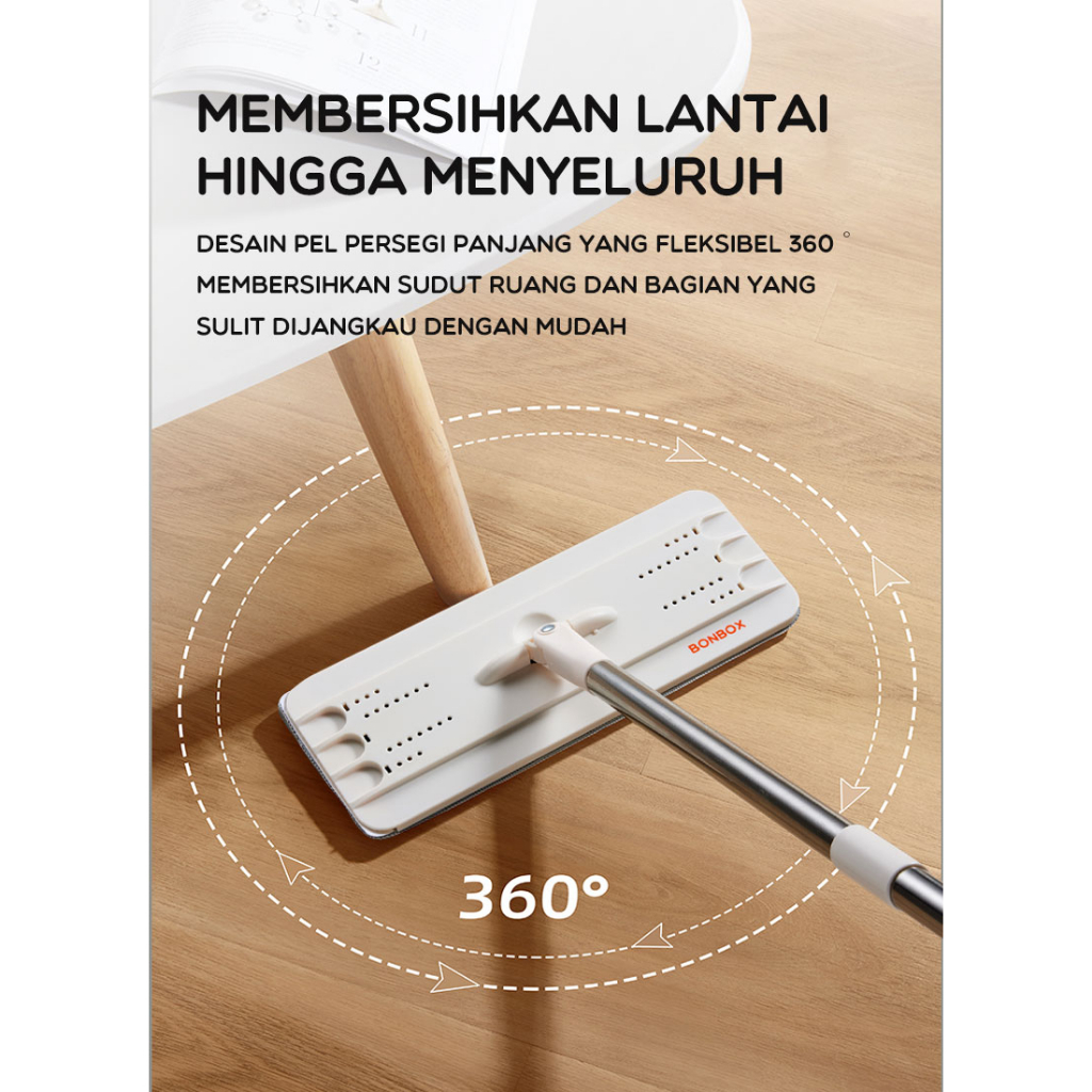 BONBOX Alat Pel Praktis Dengan Ember Pembersih 360 Derajat BCT211106