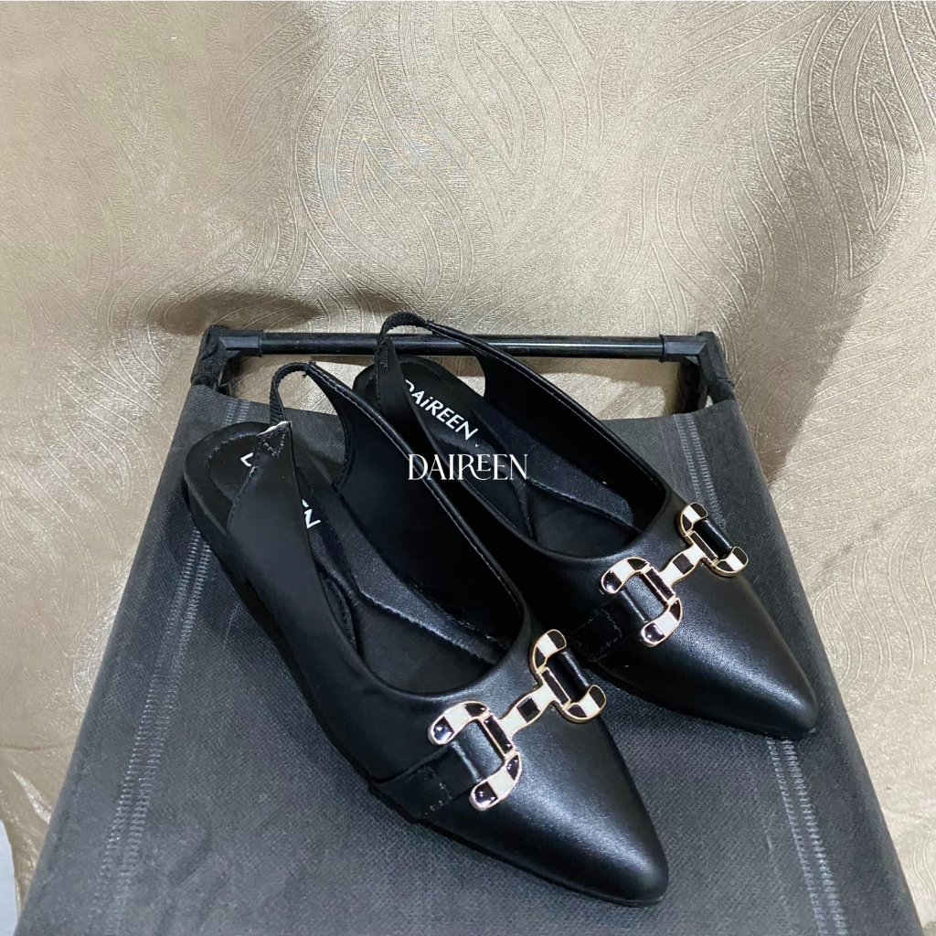 Dinda - sepatu wanita slip on flatshoes Torune warna hitam  ukuran 37-43