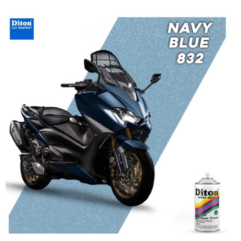 Pilox Diton Navy Blue 832 300ml Biru Nevi Navy Muda Kilap Mengkilap Glossy Sepeda Motor Mobil