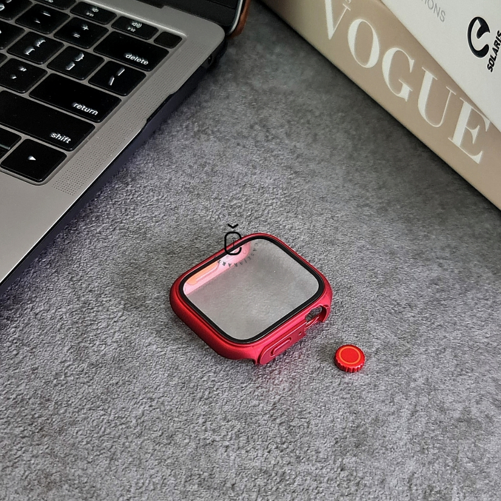 &quot; CHANGE TO ULTRA &quot; COVER GLASS CASE APPLE WATCH - SERIES 4 5 6 7 8 SE | SIZE 40mm 41mm 44mm 45mm | tempered glass case pelindung layar cover iwatch