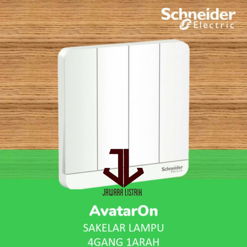SCHNEIDER AVATARON SAKLAR DOUBLE PUTIH 4 GANG 1 ARAH E8334L1LED_WE_G3
