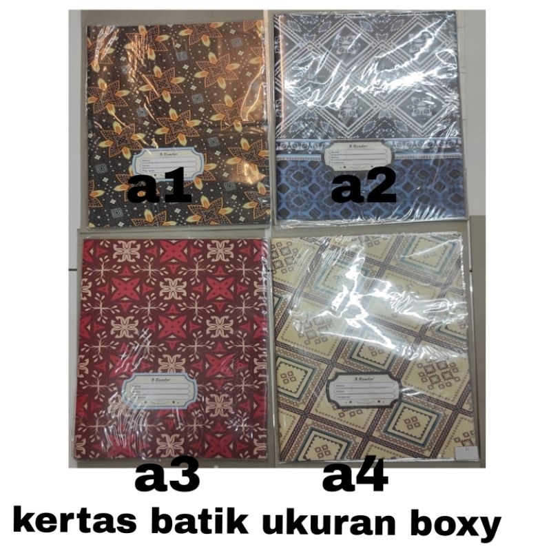 

( 20 lembar)sampul buku tulis batik boxy seukuran buku big boss