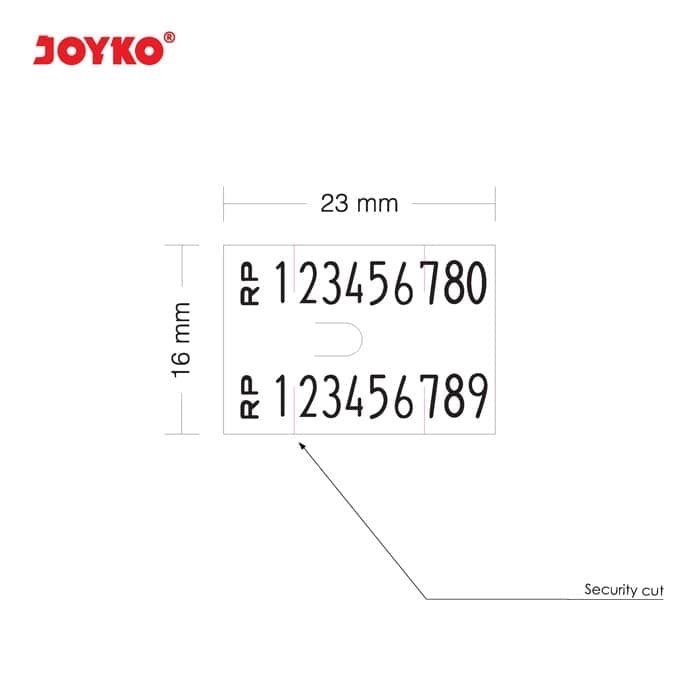 Kertas Stiker Label Harga/Price Labeller 16 x 23mm 2 Baris JOYKO LB-P2LN/Sticker Price Labeller