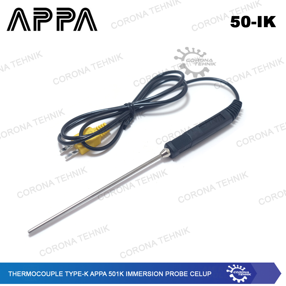 Immersion Probe Celup Thermocouple Type-K APPA 50IK