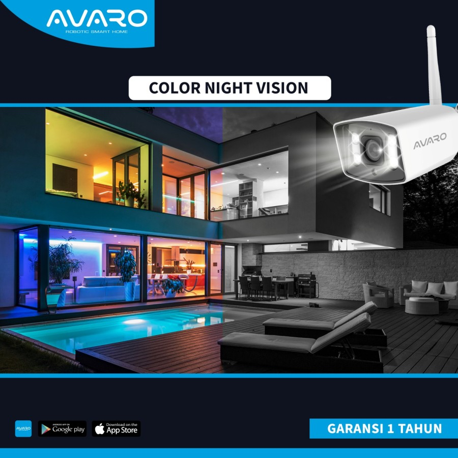 AVARO Smart WIFI IP Camera CCTV Outdoor 4MP Static Color Nightvision