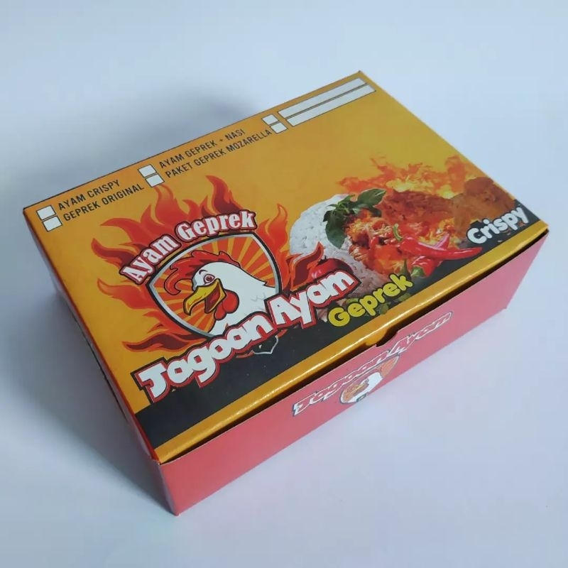 30pcs Dus Ayam Geprek Duplex Box Ayam Krispi Dus Nasi Ayam Box Ayam Goreng Dos Geprek
