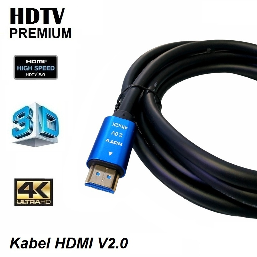 Kabel hdmi Versi 2.0 M-Tech 4K HDTV Premium 3M