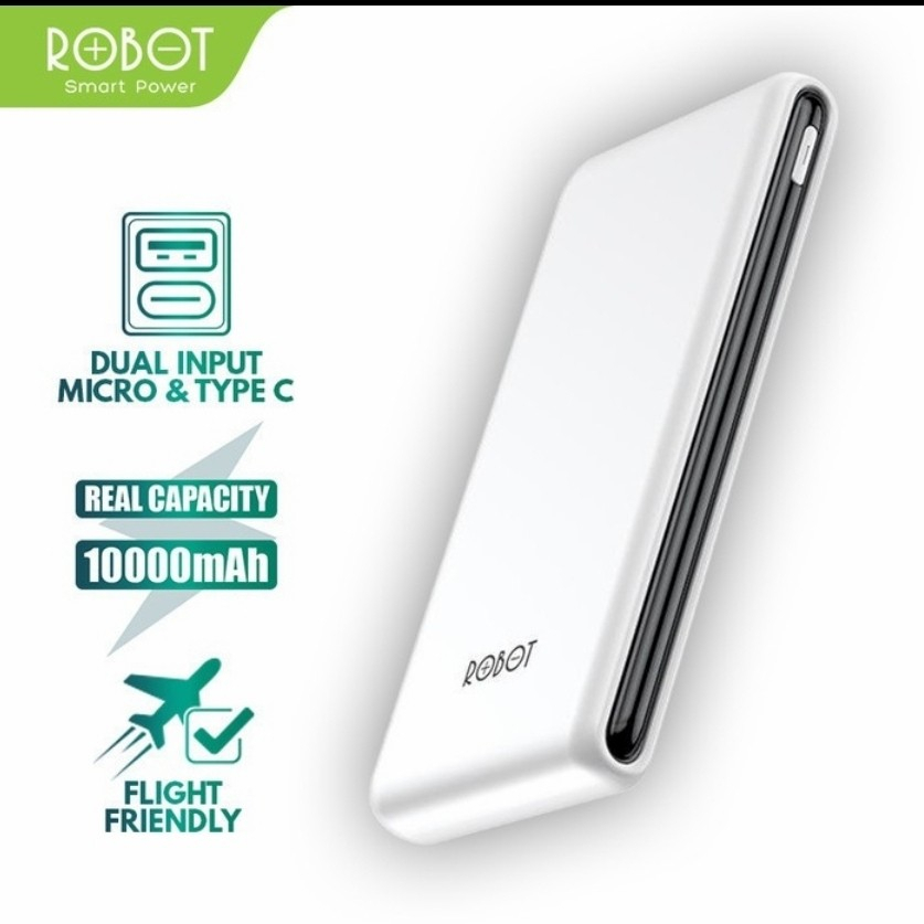 ROBOT Power Bank RT180 10000mAh Dual Input Port Type C &amp; Micro USB