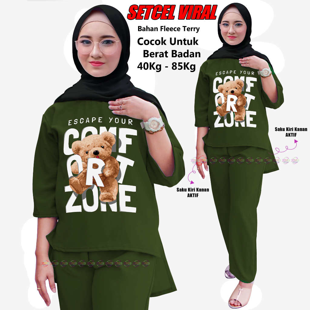 [COD] Shazfa.apparel - Setelan Muslim Wanita Terhits Setcel Viral Slebew Bahan Crinkle Air flow