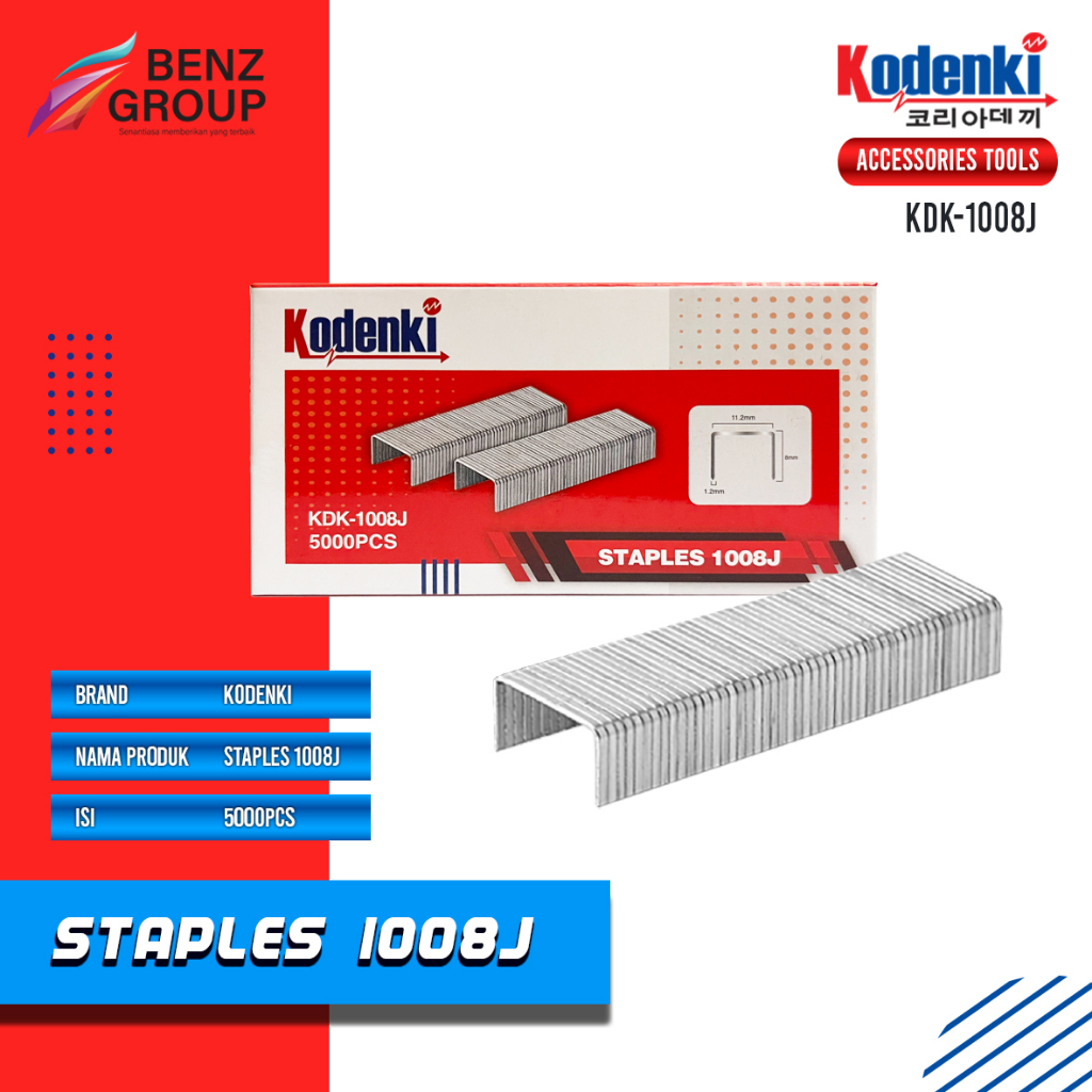 

Kodenki Isi Staples 1008J Refill Airnailer Gun 1008J - Isi Mesin Alat Staples 1008 J - Isi Paku Tembak Staples U Type 1008J Isi Staples Angin Air Stapler Refill 1008J Isi 5000Pcs Airnailer Paku Tembak Angin Jok Sofa Mebel Interior Furniture