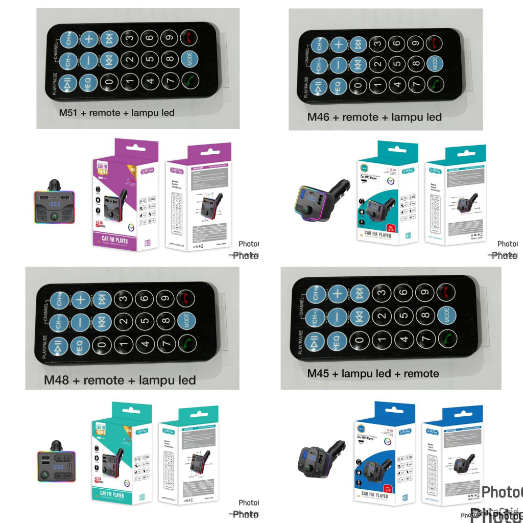 Saver Mobil Wireless CarKit M45 / M46 / M48 / M51 Output 3.1A Bluetooth FM Car Charger / Car MP3 Player x8 x30