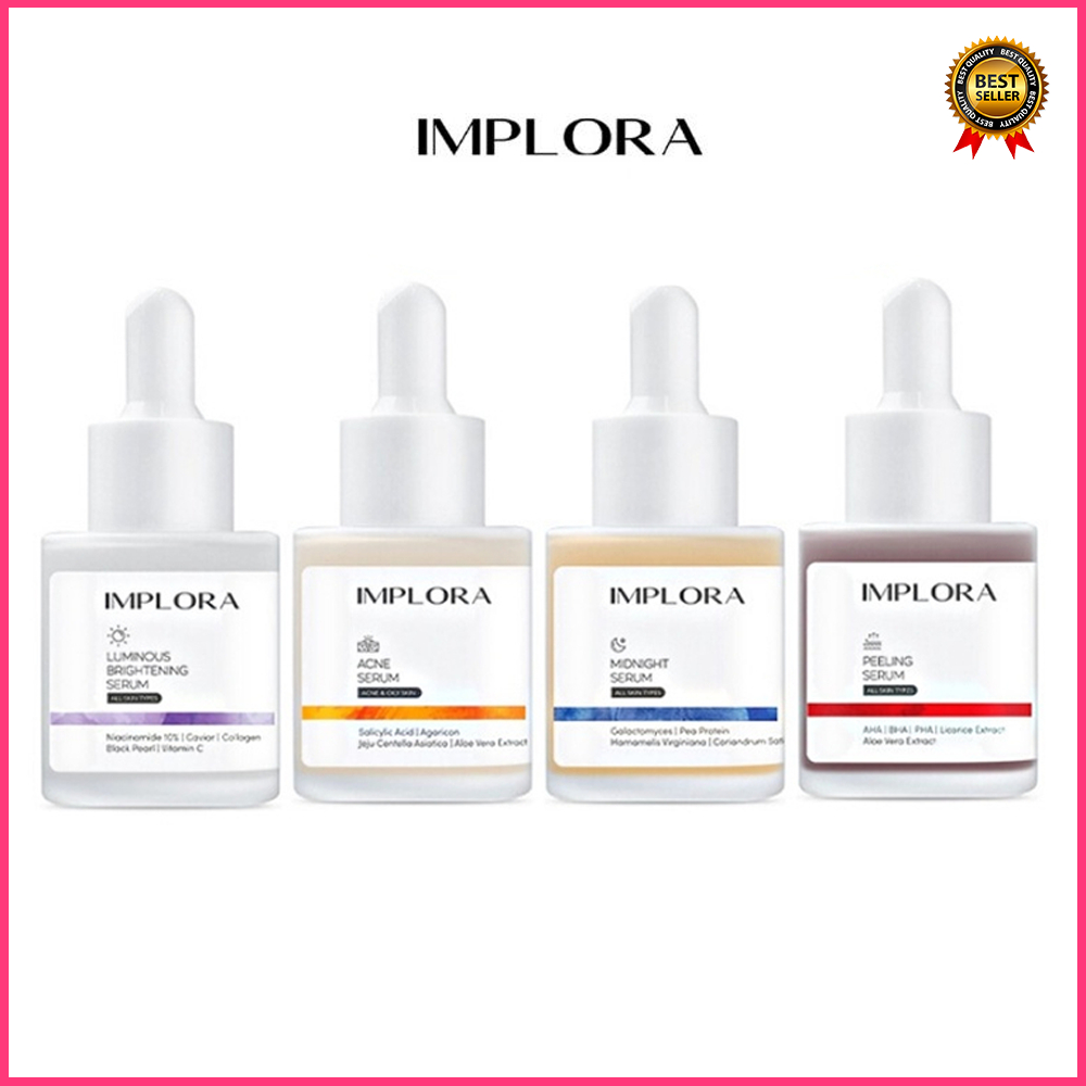 (MANYTHING) (BPOM) IMPLORA FACE SERUM LUMINOUS BRIGHT SERUM ACNE PEELING MIDNIGHT SERUM WAJAH IMPLORA