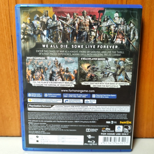 For Honor PS4 Kaset Forhonor Playstation PS 4 5 For Honors CD BD Game Games Original Asli Ori Forhonors games ps4 ps5 petualangan online offline gim anak mainan region 3 reg asia perang action aksi bluray disc disk
