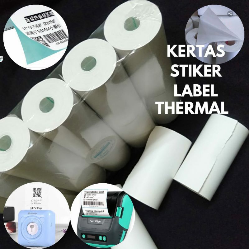 

kertas stker termal ukuran 58/57x30mm paket 1pak isi 10 roll
