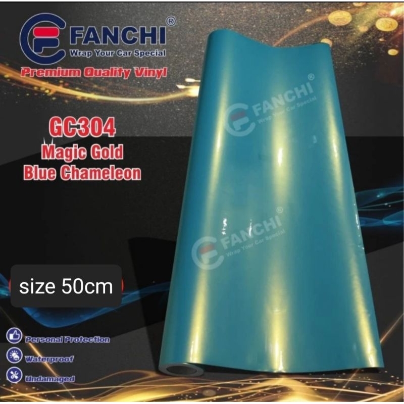 ROLL Sticker Fanchi FC304 GC304 Magic Gold Blue Chameleon Premium Wrap ROLL