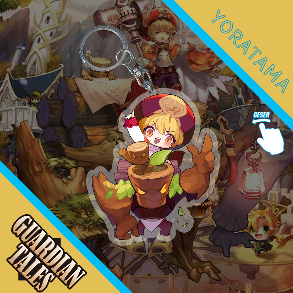 Gantungan Kunci Alef Guardian Tales, Keychain Anime Lucu