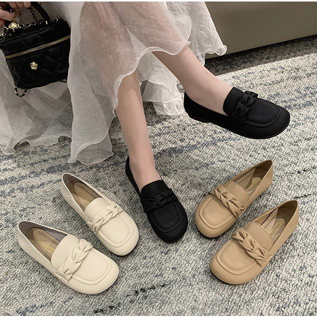 21171 Sepatu Flat Shoes Wanita Import Loafers Kekinian