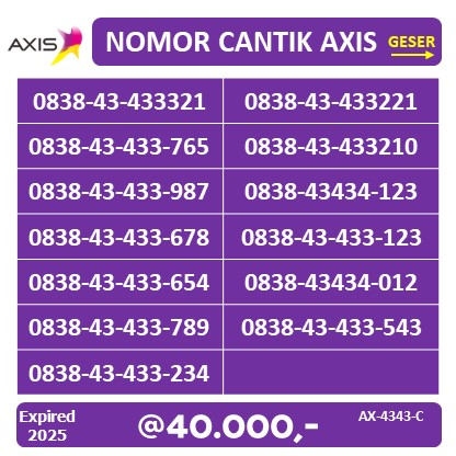 NOMOR CANTIK AXIS SERI 0838-4343-XXXX