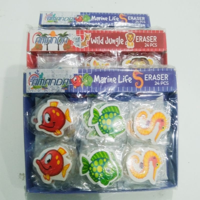 

24 Pcs PENGHAPUS/STIP BENTUK HEWAN