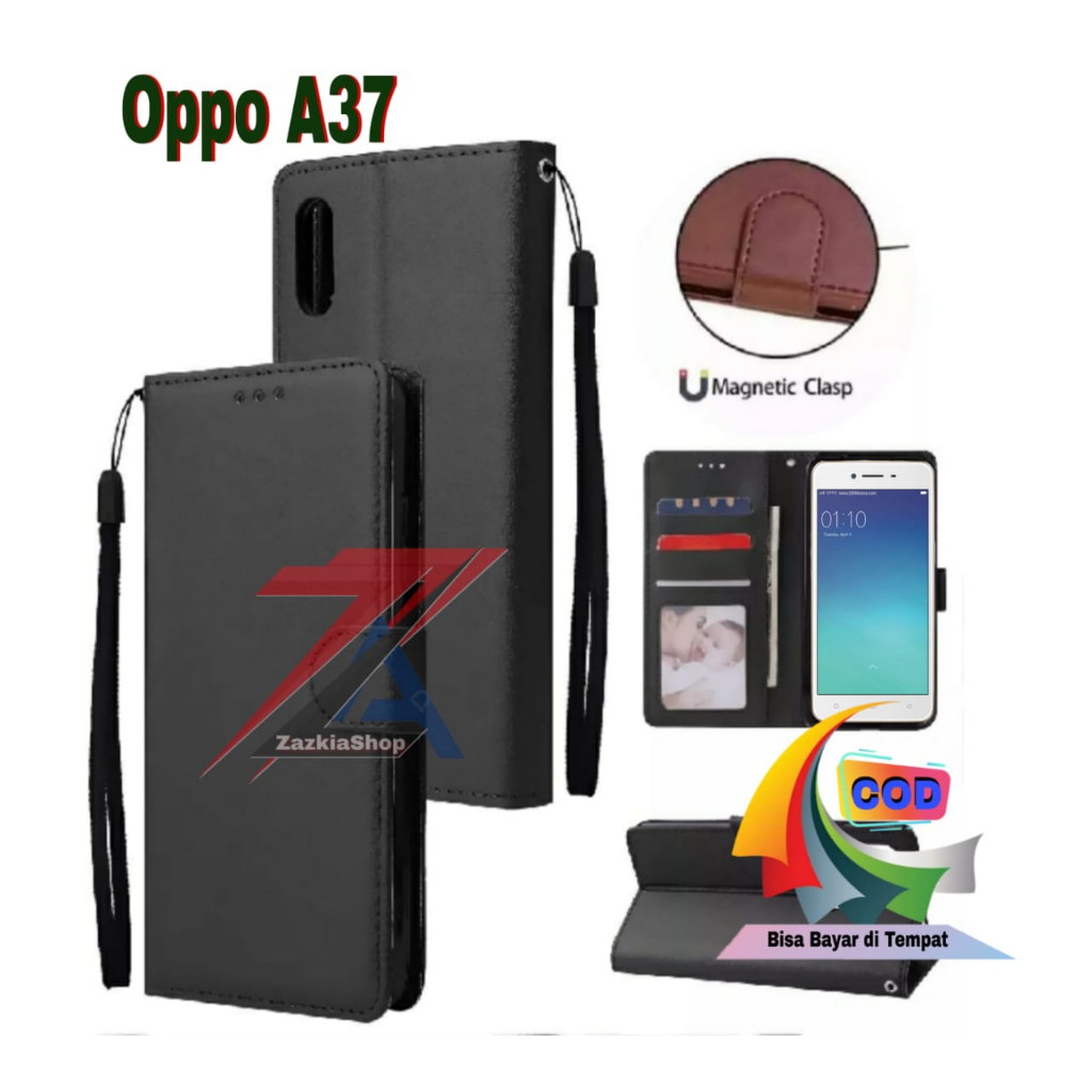 CASE FLIP CASE DOMPET KULIT FOR OPPO A37A37F/NEO 9 CASING DOMPET-FLIP COVER LEATHER-SARUNG HP
