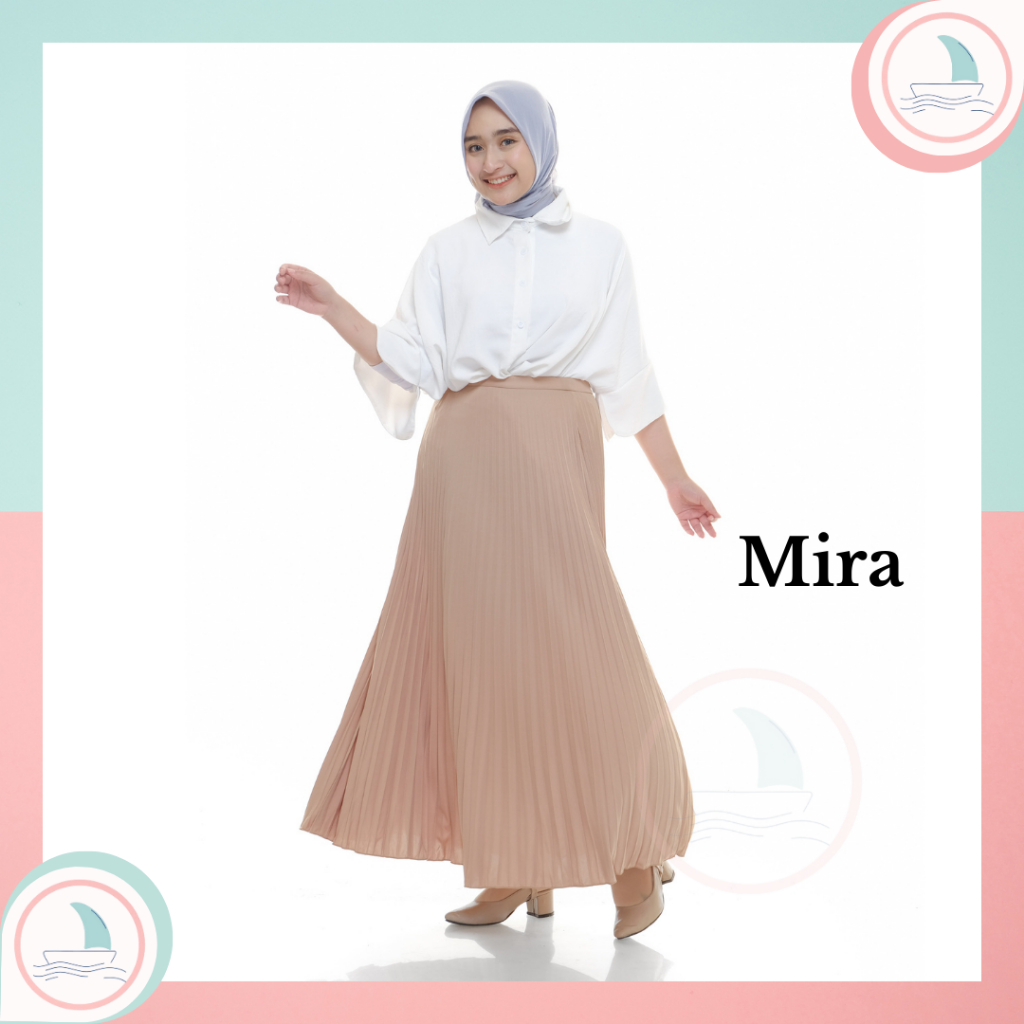 Rok Plisket Panjang Mira Import Premium