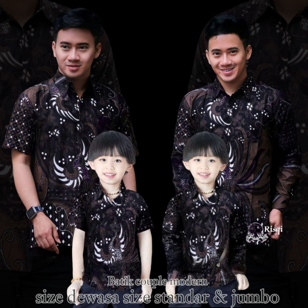 Batik Couple Ayah Dan Anak Laki Laki Modern/kemeja batik pria lengan panjang/Batik pria lengan panjang/Batik pria Lengan pendek/Batik anak laki laki/kemeja batik anak laki laki modern