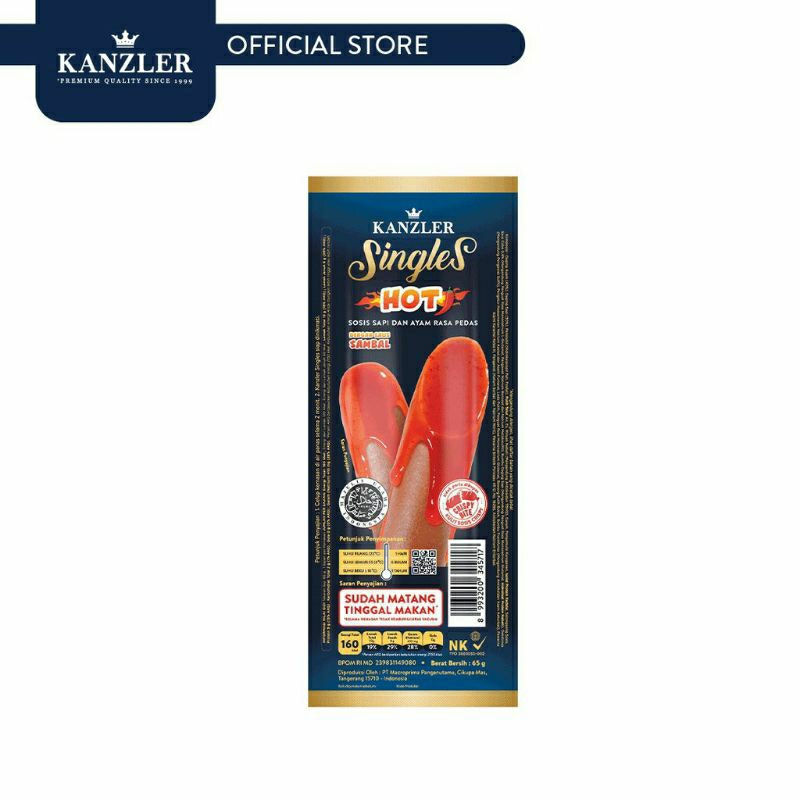 

1 pcs - Kanzler sosis singles hot 65 gram