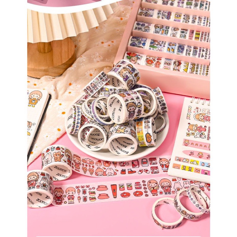 

Washi tape Pink Girl Solatip Kertas 1 Set 5 pcs