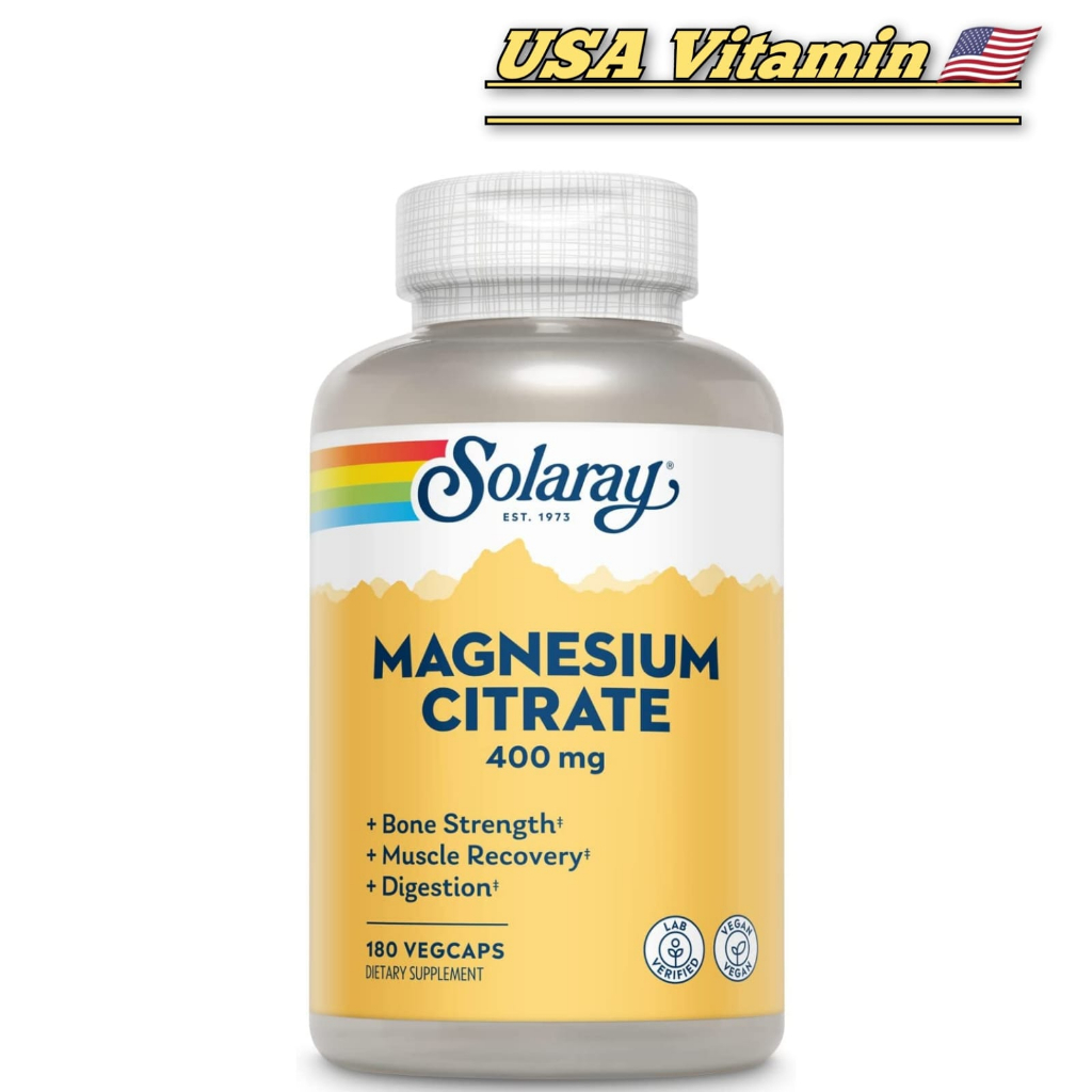 Solaray Magnesium Citrate 400 mg 90 / 180 Capsules