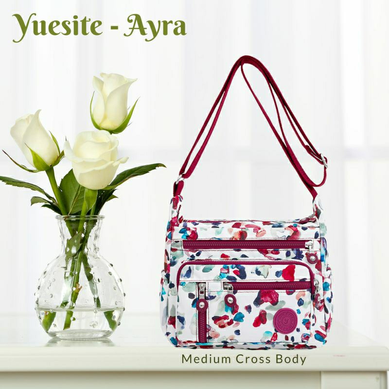 YUESITE AYRA MOTIF TAS SELEMPANG WANITA MEDIUM SLINGBAG ANTI AIR