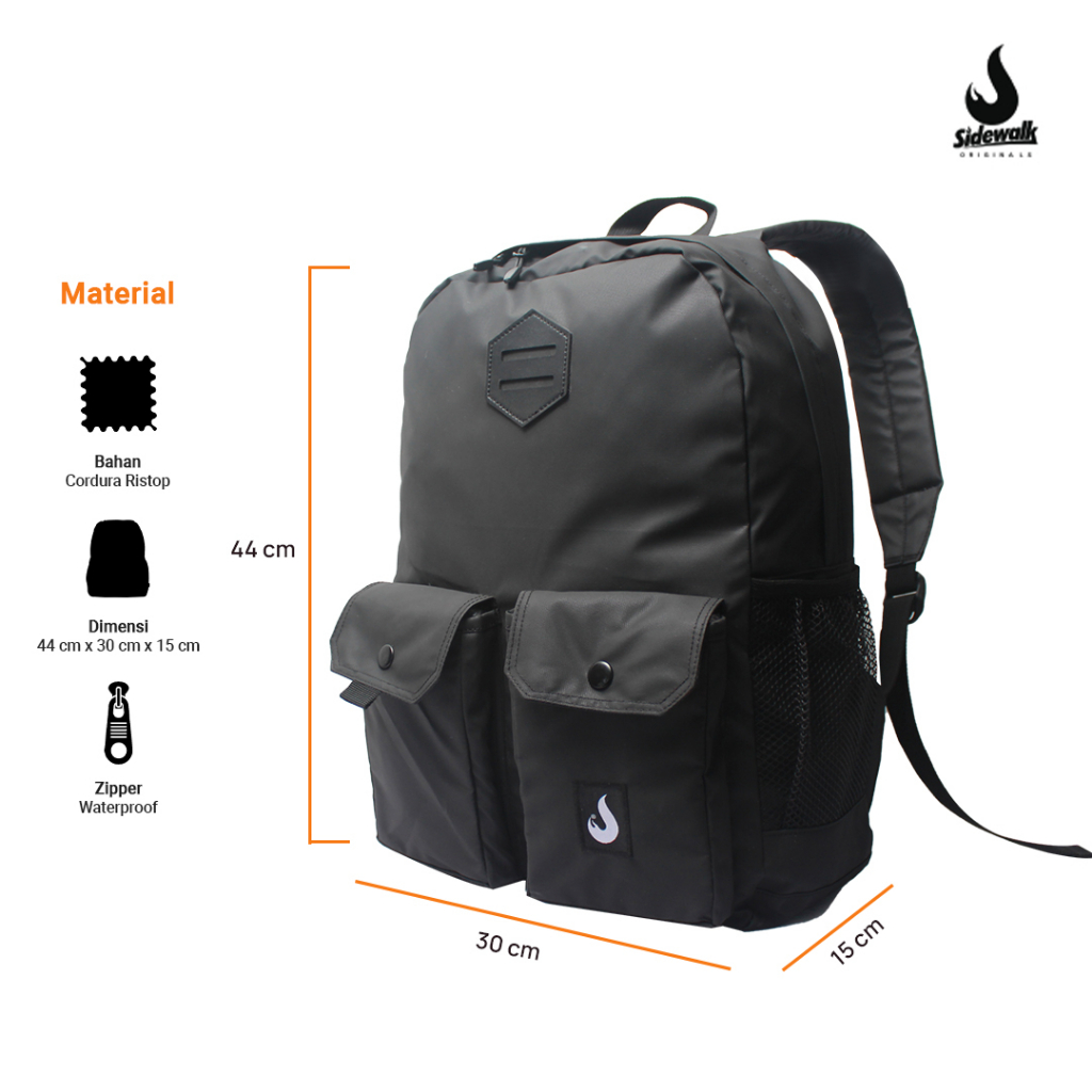 Backpack Tas Ransel Tas Laptop Daypack Waterproof -  Sidewalk Every