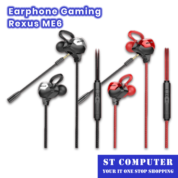 Earphone Gaming Rexus ME6 Dual Microphone
