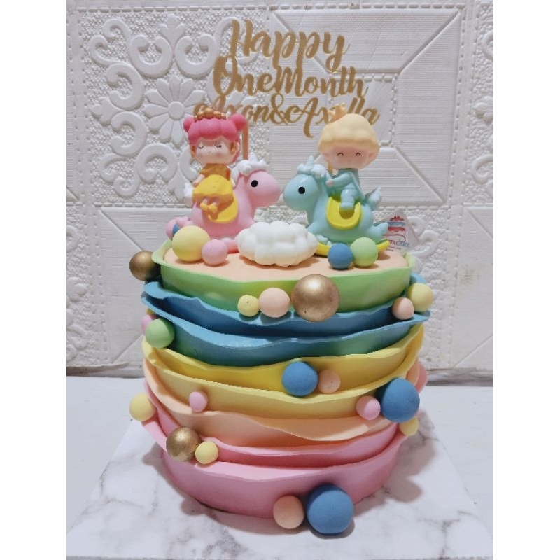 

Kue Ultah Wavy Layer Fondant Uk 18cm/ Kue Ultah Cantik Lucu Diameter 18cm/Kue Ultah Enak