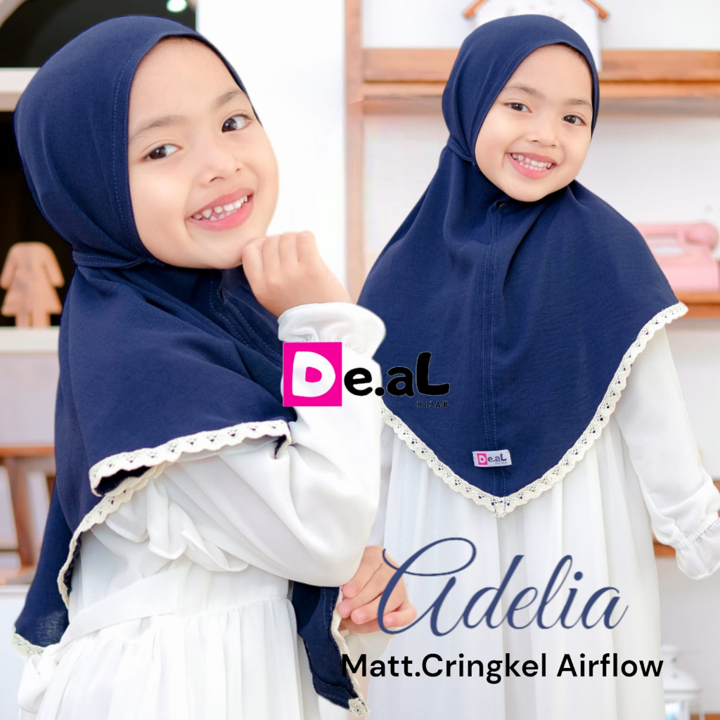 Bergo Syria ADELIA Hijab Bergo Anak Crinkle Usia 4 sampai 7 tahun By Deal Hijab