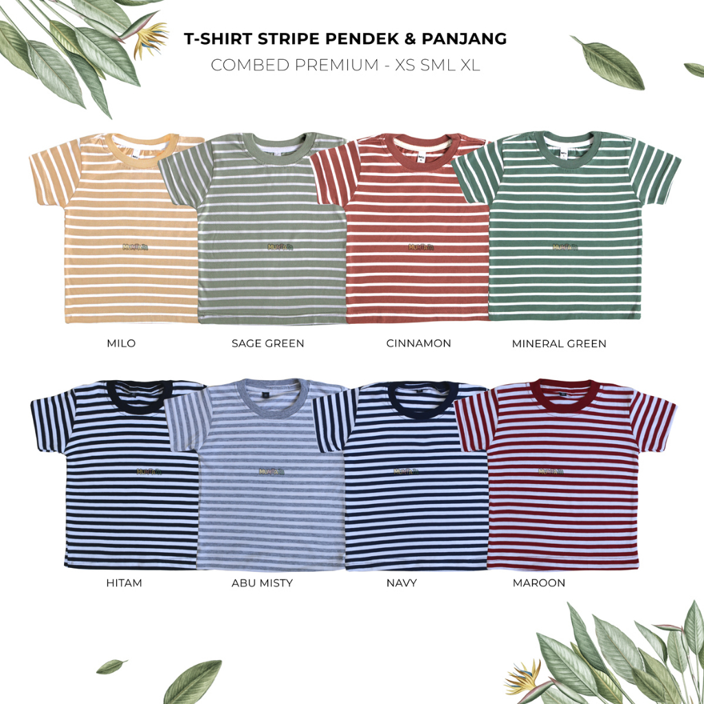 Kaos STRIPE Pendek  Anak SML XL - Kaos Salur Anak - Kaos Anak Laki-Laki - Kaos Anak Perempuan